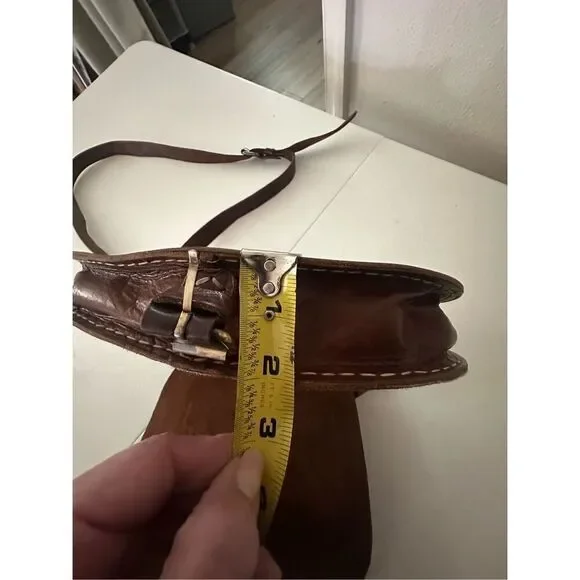 Vintage Women's Brown Handmade Leather Saddle Bag OS - Picture 11 of 11